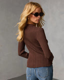 St James Ribbed Buttoned Top