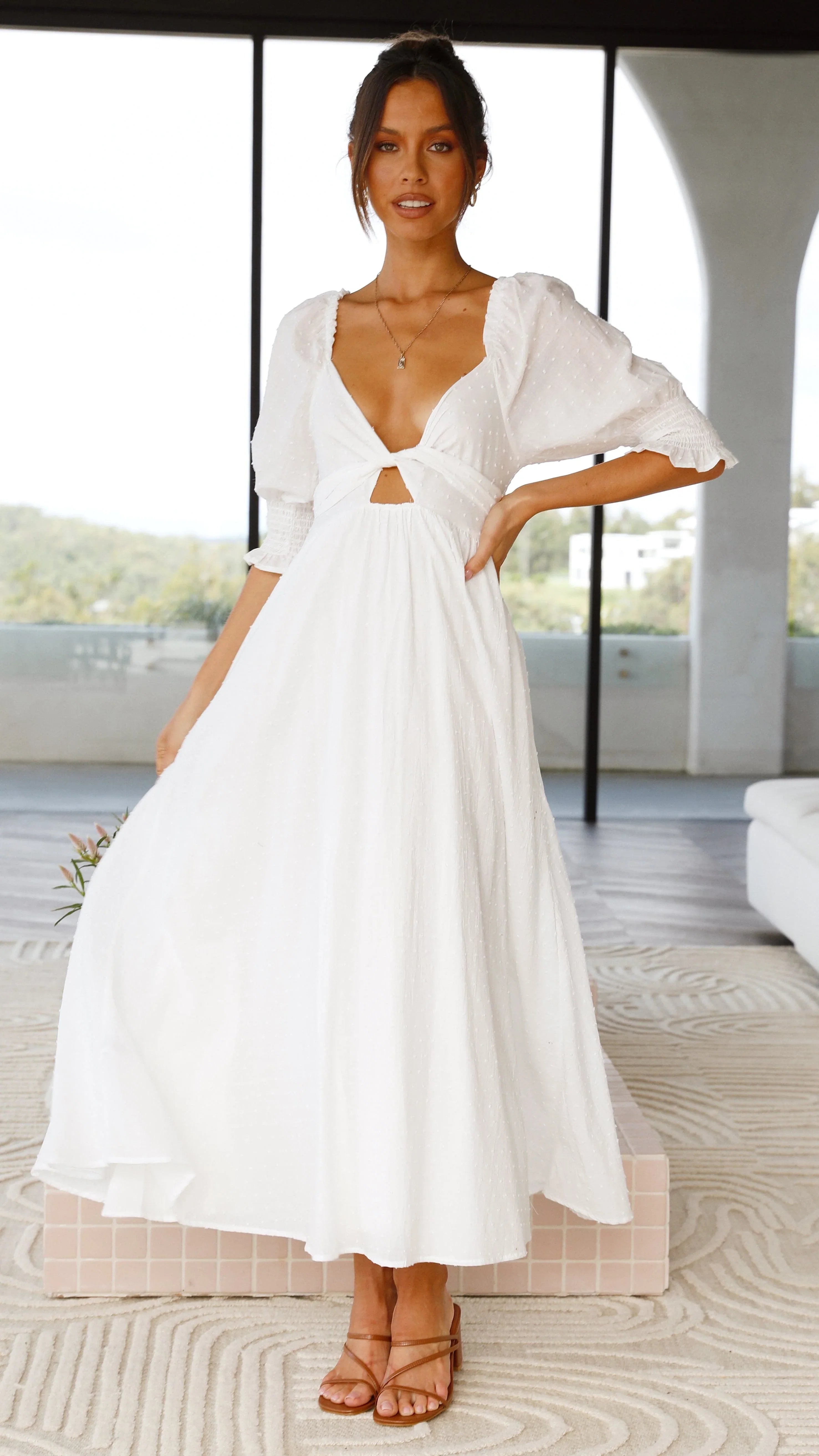 Cierra Midi Dress White