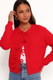 Wilde Bow Front Cardigan Red