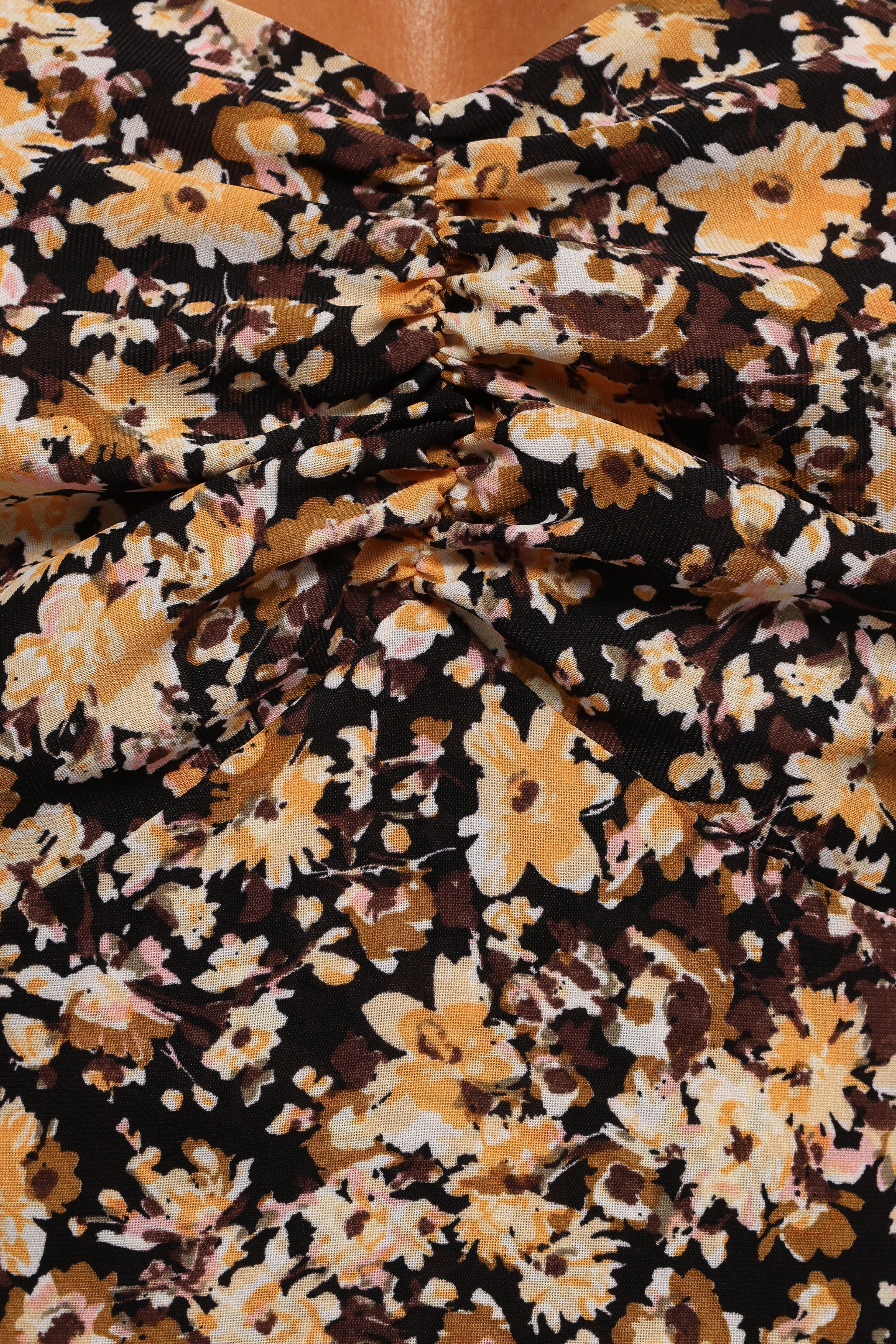 Oona Midi Dress Black Ditsy Floral