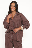 Darya Shirt Chocolate Stripe