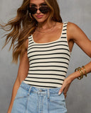 Perfect Moment Striped Ribbed Bodysuit