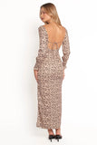 Gisella Long Sleeve Midi Brown Floral