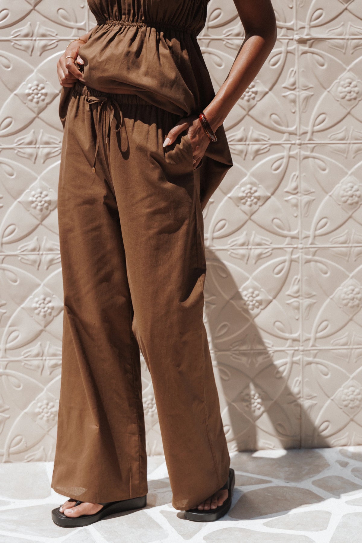 Ember Cotton Pants Brown