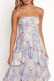 Admira Strapless Maxi Dress Blue Floral