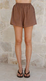 Elle Vest and Shorts Set Brown