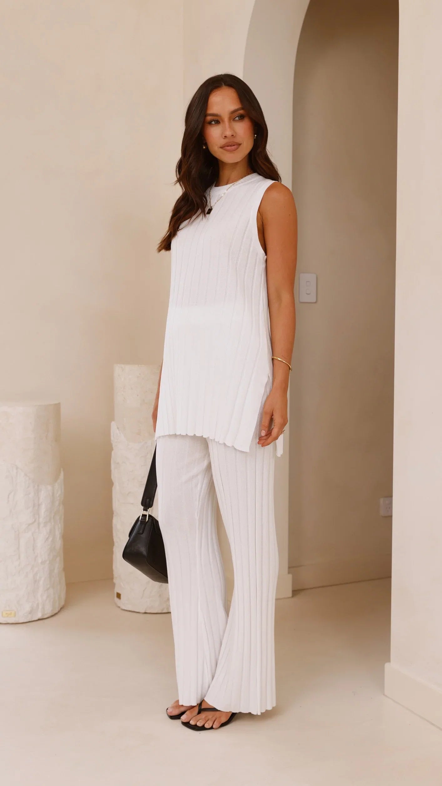 Megan Knit Top White