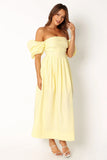 Solana Off Shoulder Midi Dress Yellow
