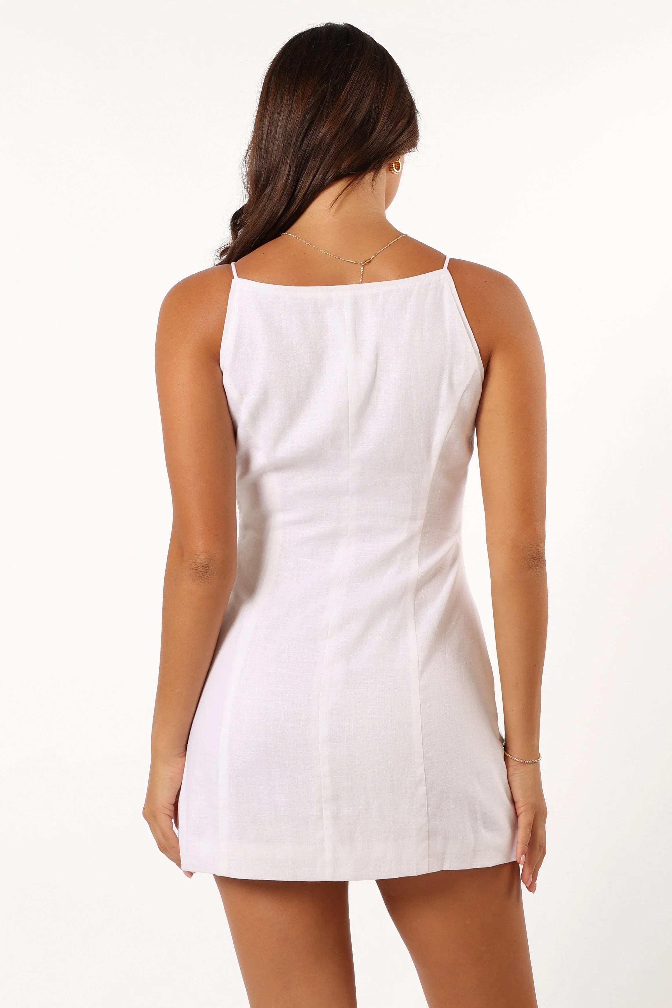 Allegra Linen Mini Dress White