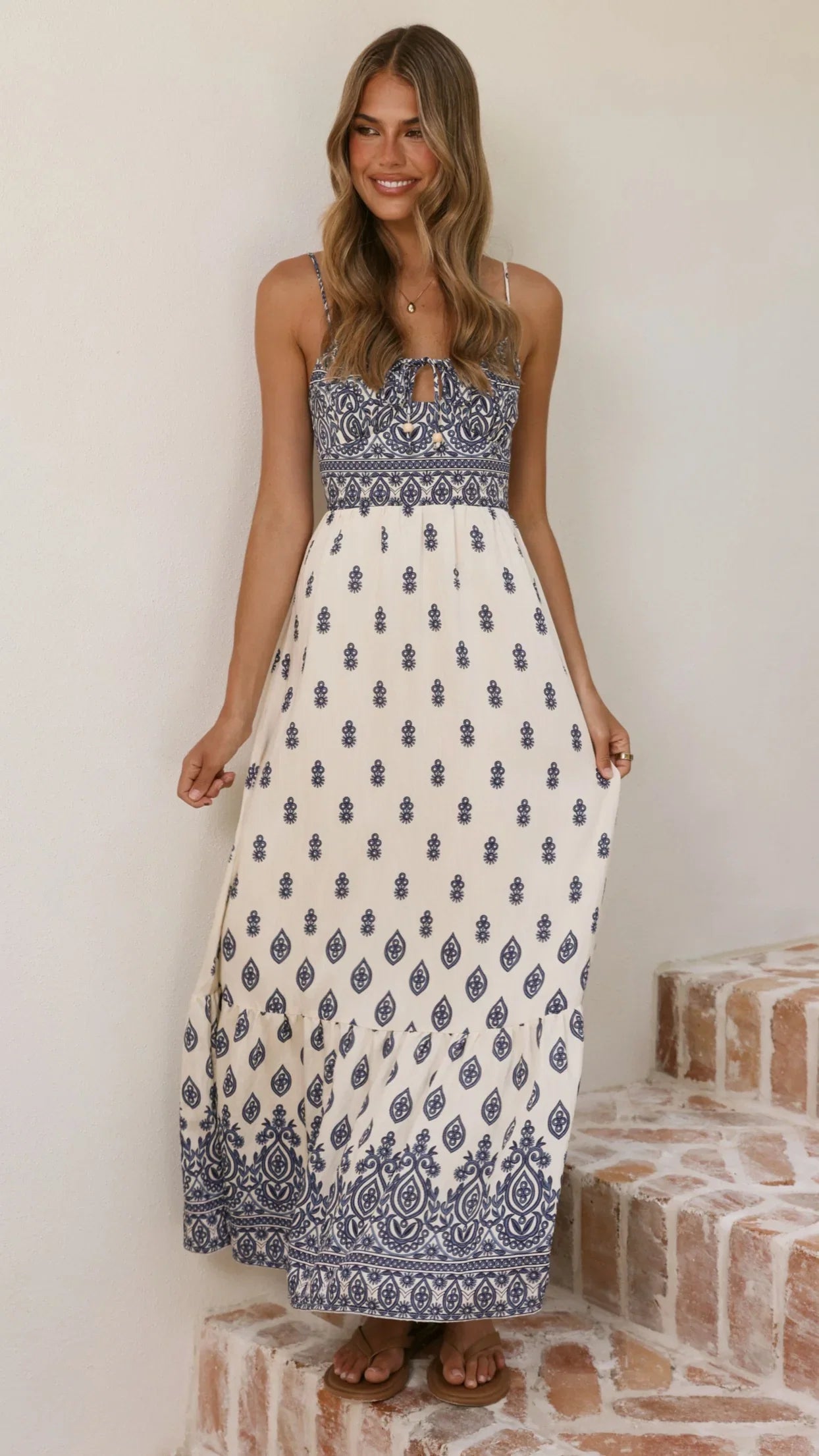 Sable Maxi Dress Blue White