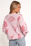 Jax Western Knit Sweater Pink