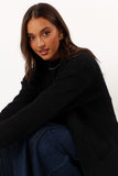 Nicolette Open Front Long Cardigan Black