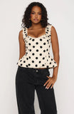 Looking Like Forever Top Cream Black Polka Dot