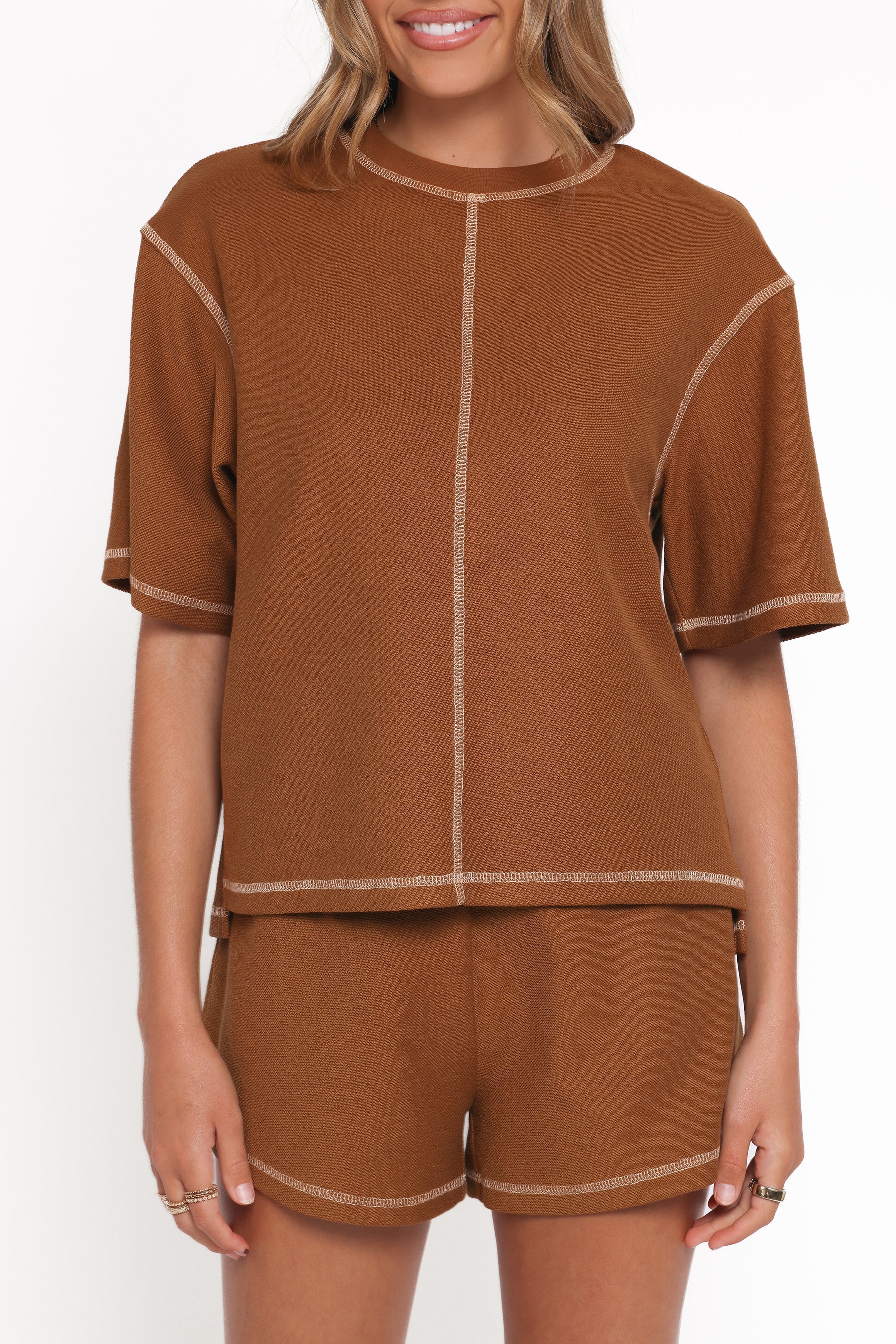Melody Knit Short Set Chocolate