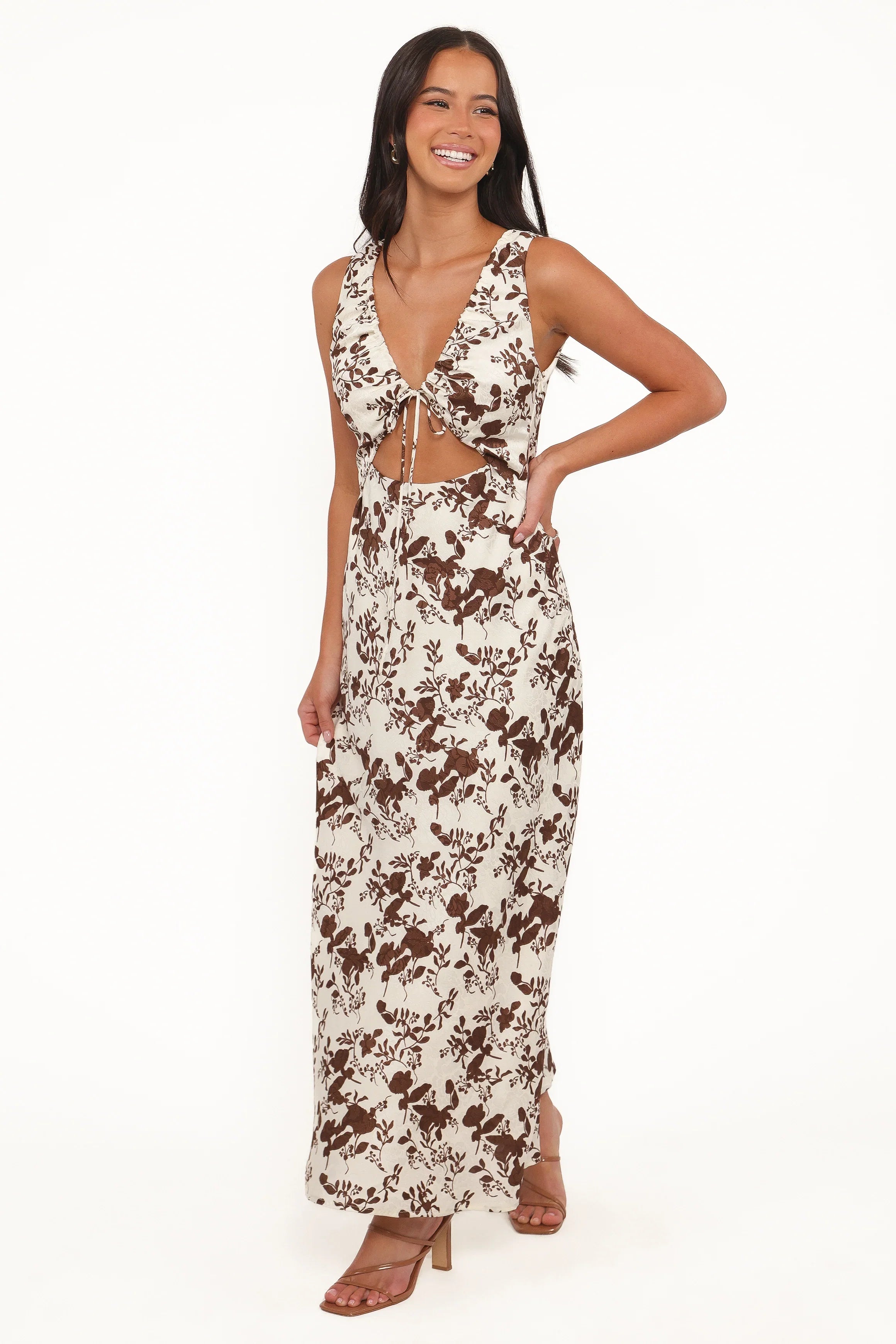 Noemi Maxi Dress Brown Floral