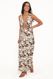 Noemi Maxi Dress Brown Floral