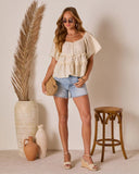 Drinah Ruffle Peasant Blouse