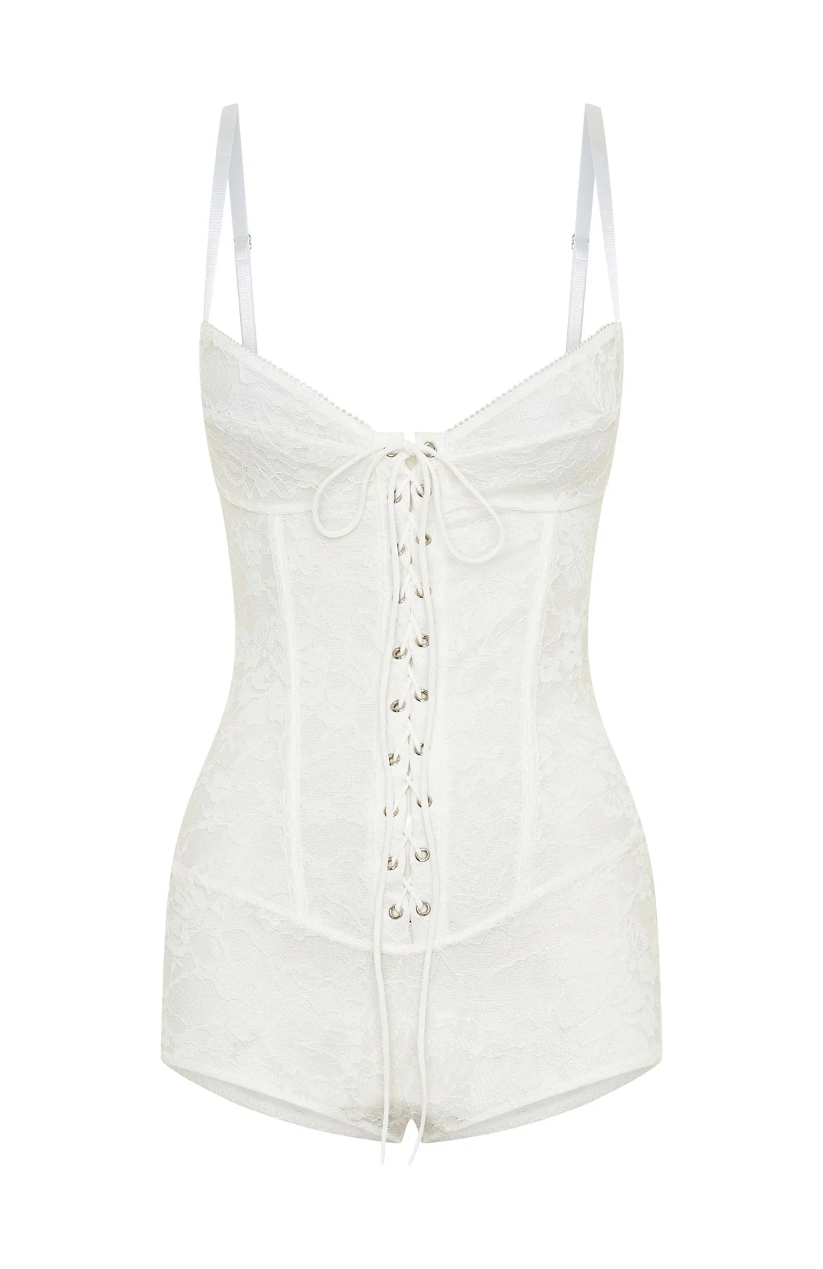Stepped Out Playsuit White