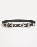Saddle Up Studded Western Double Buckle Belt