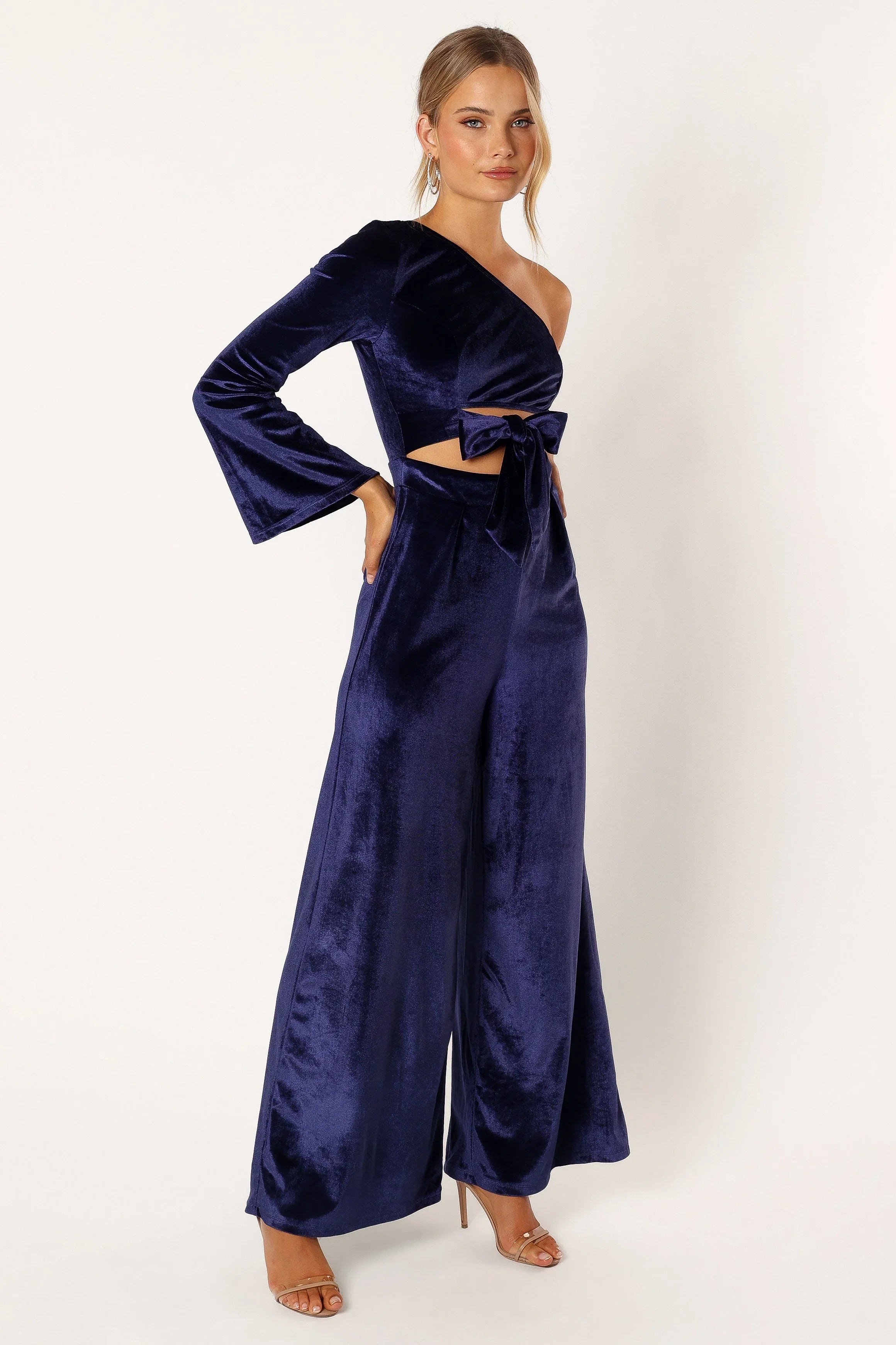 Avery Velvet Jumpsuit Sapphire