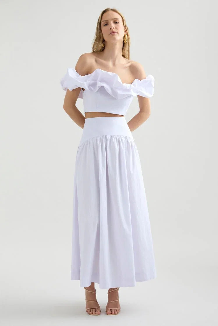 Savannah Maxi Skirt White