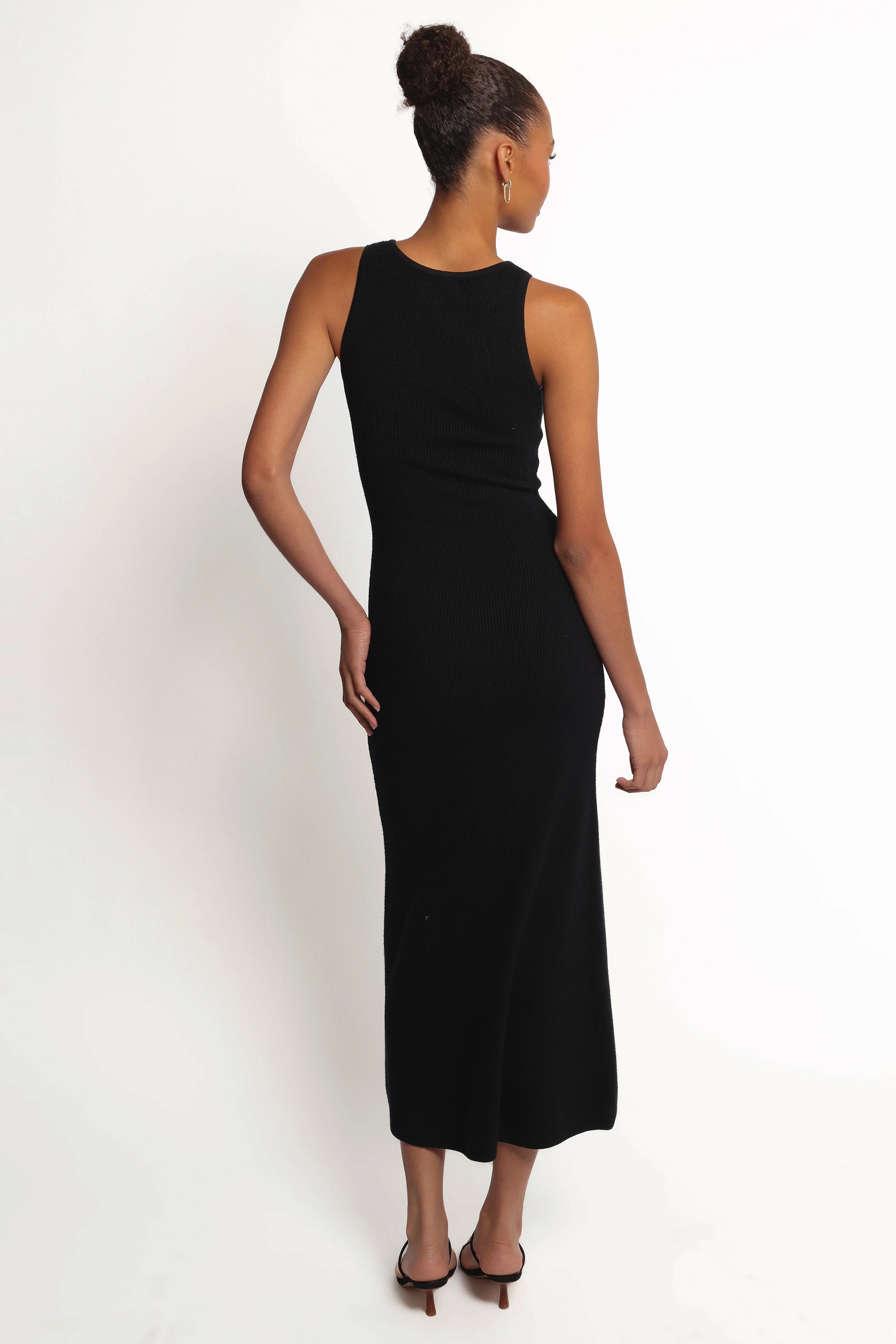 Aspen Button Up Knit Dress Black