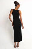 Aspen Button Up Knit Dress Black