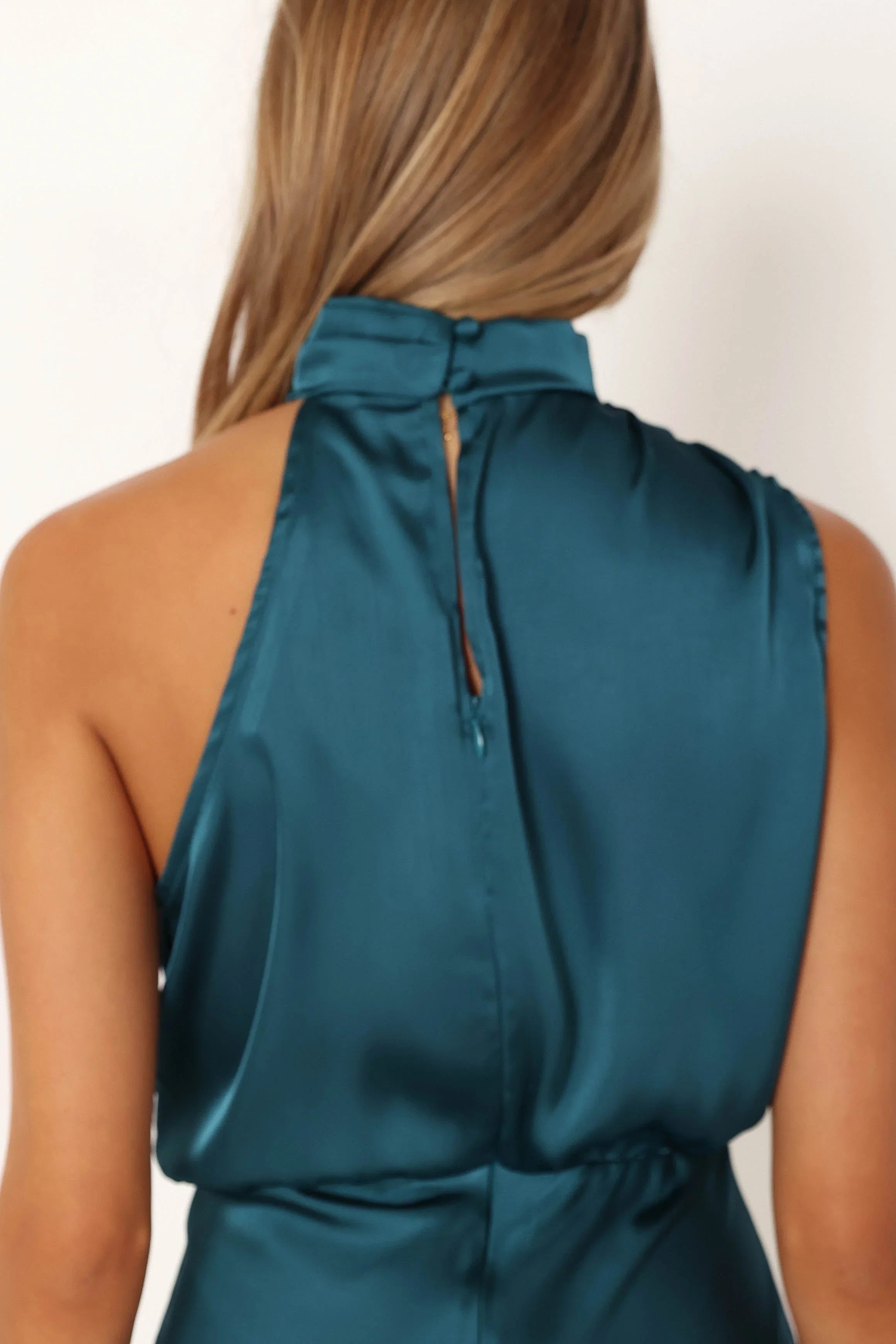 Anabelle Halter Neck Mini Dress Teal