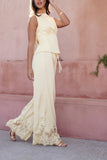 Viola Drawstring Wide Leg Pant Yellow