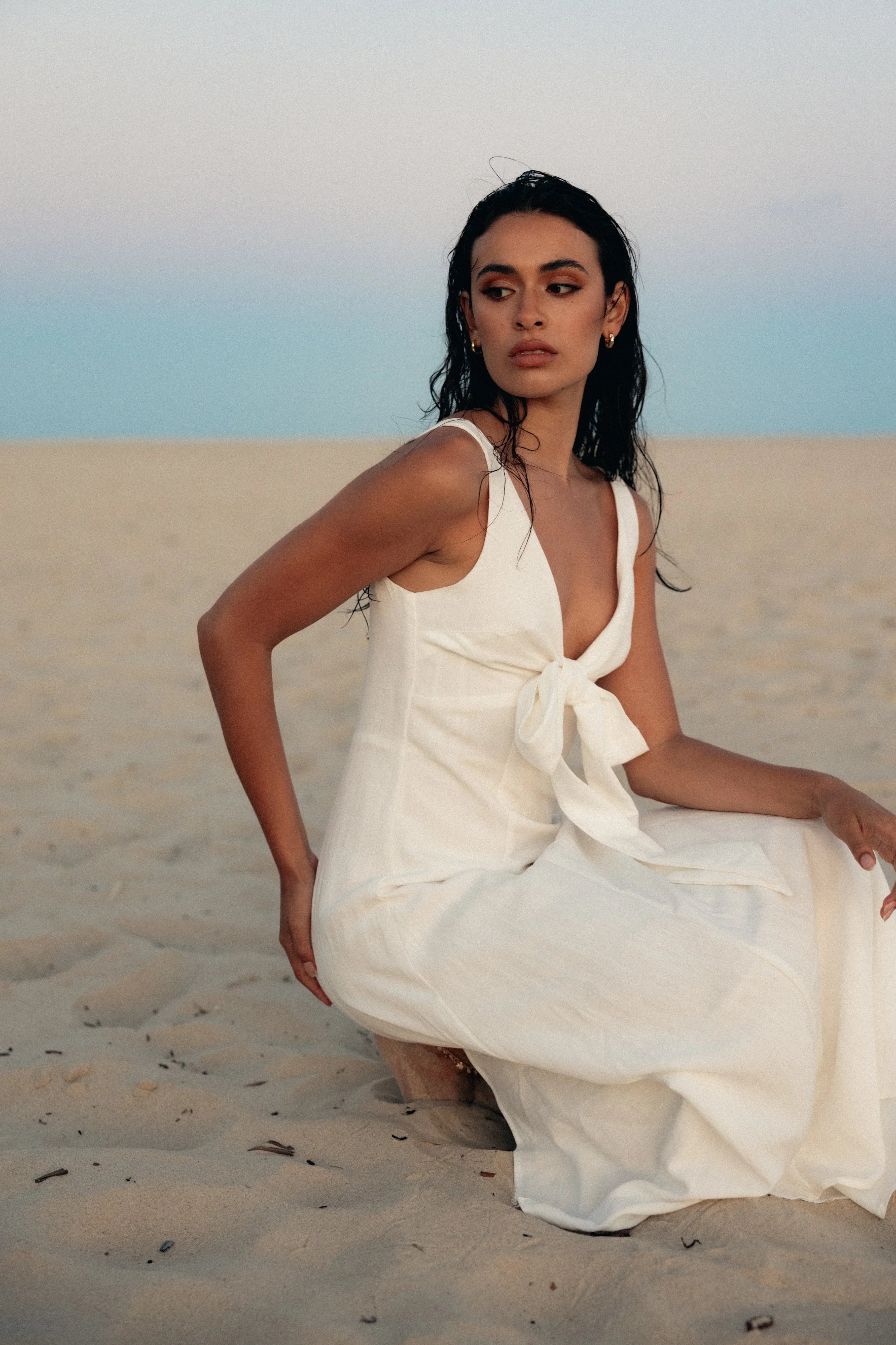 Archer Midi Dress White