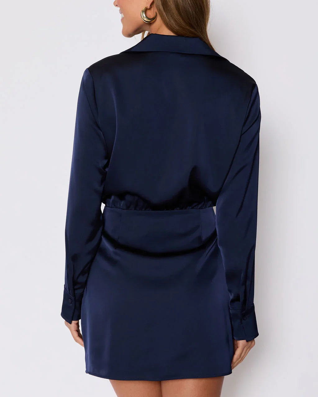 Booked and Busy Collared Shirt Mini Dress