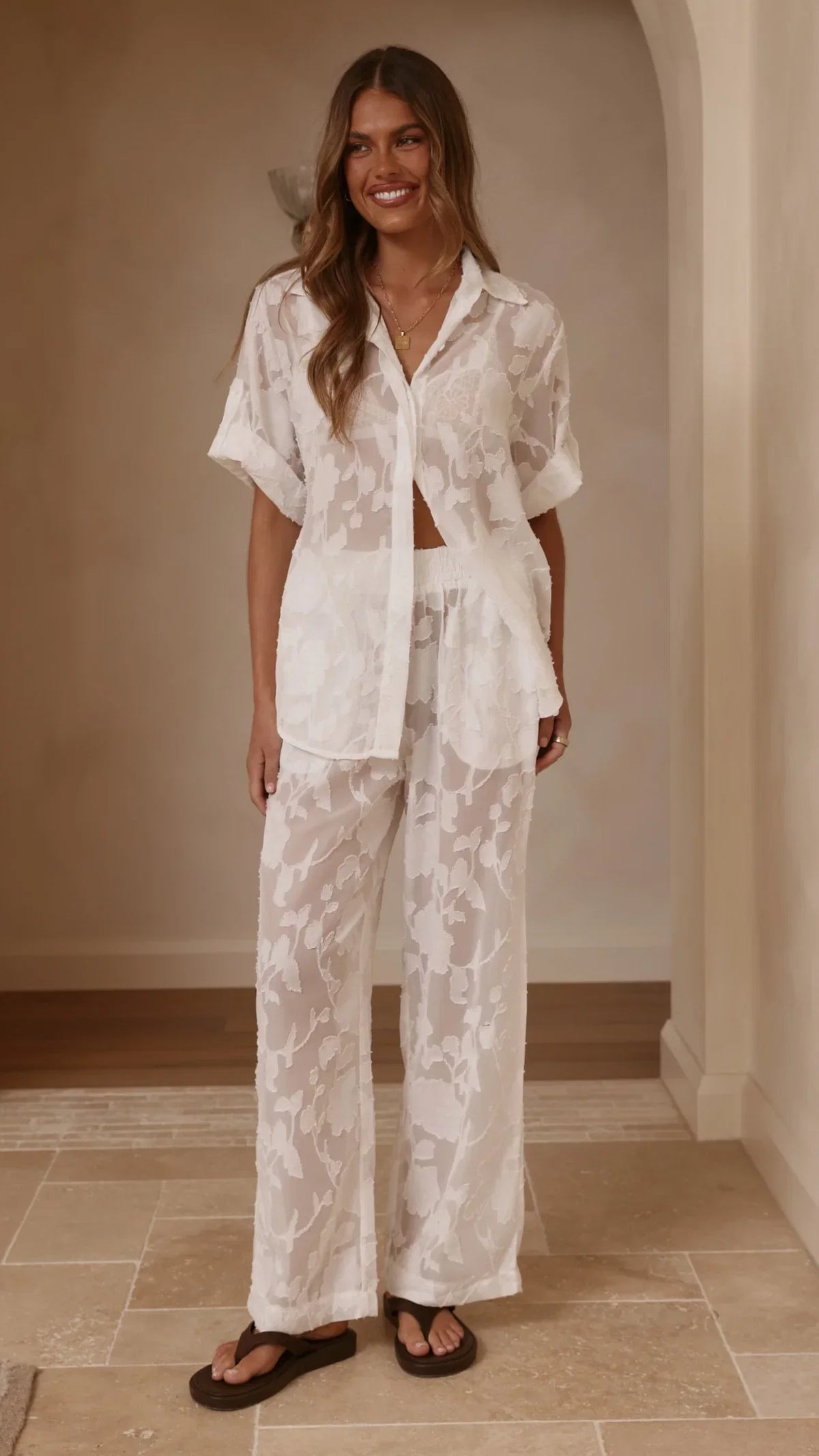 Mollie Lace Pants White