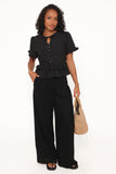 Sorcha Peplum Top Black