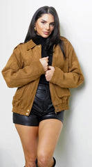 Rouxen Faux Suede Jacket Camel