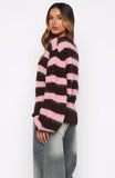 On The Slopes Knit Sweater Pink Chocolate