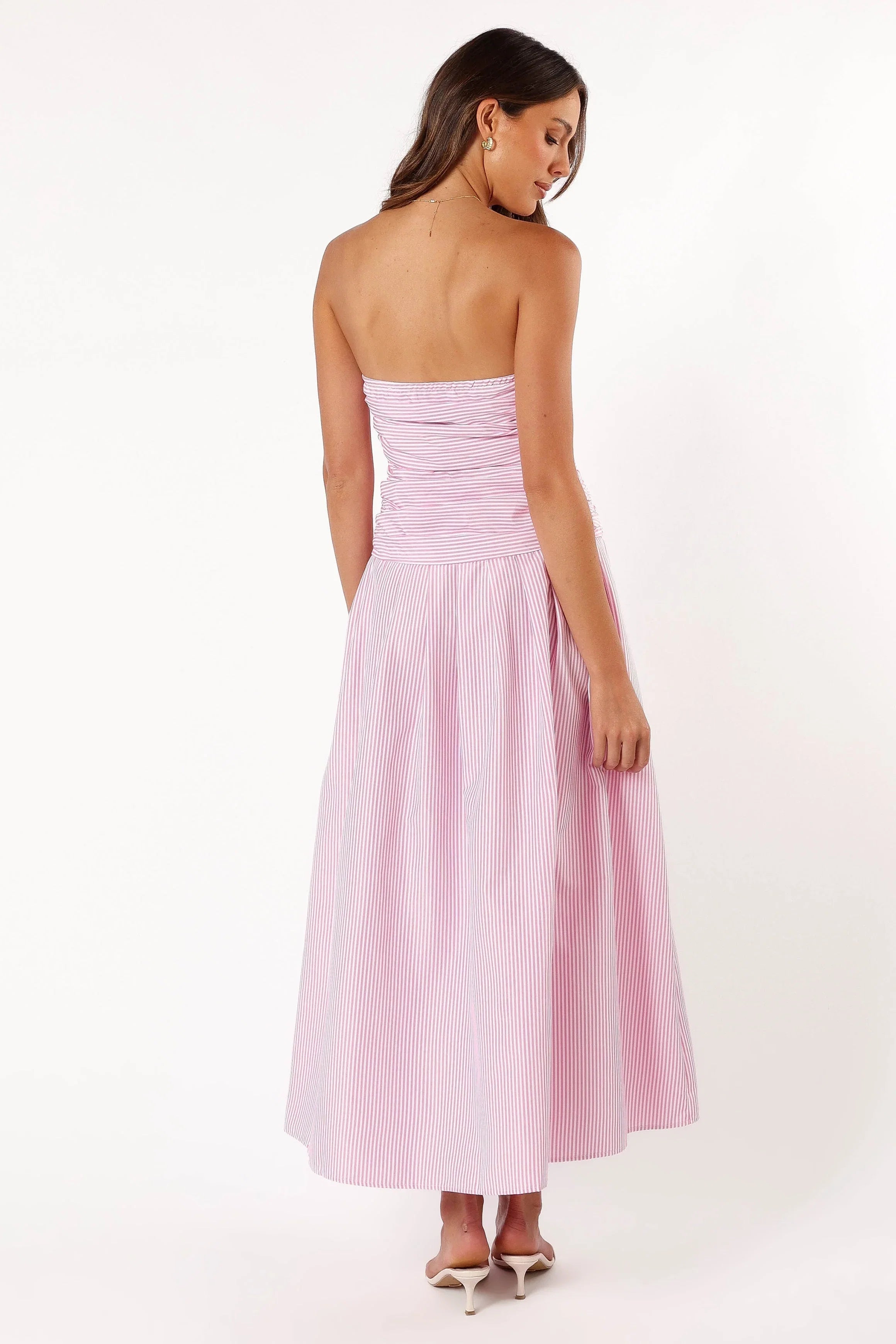 Avalee Strapless Maxi Dress Pink Stripe