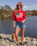 Elouise Cropped Flag Crewneck Sweater
