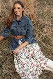 Michael Pleated Midi Skirt Paisley Floral