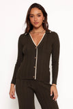 Alondra Cardigan Knit Top Olive