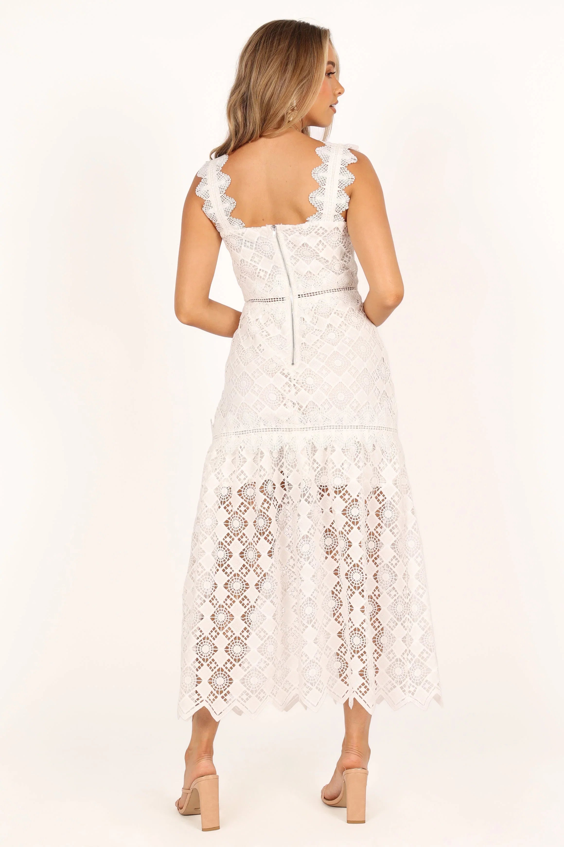 Harper Midi Lace Dress White