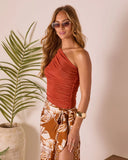 Rizza Ruched One Shoulder Top