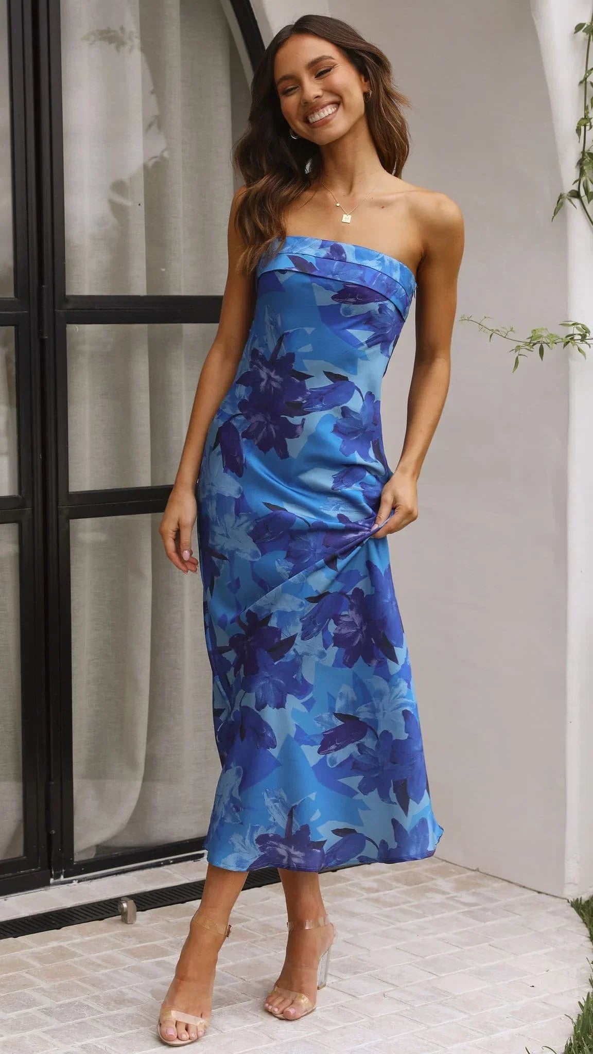 Miya Maxi Dress Blue Floral