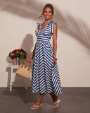 Deckside Muse Cotton Striped Maxi Dress