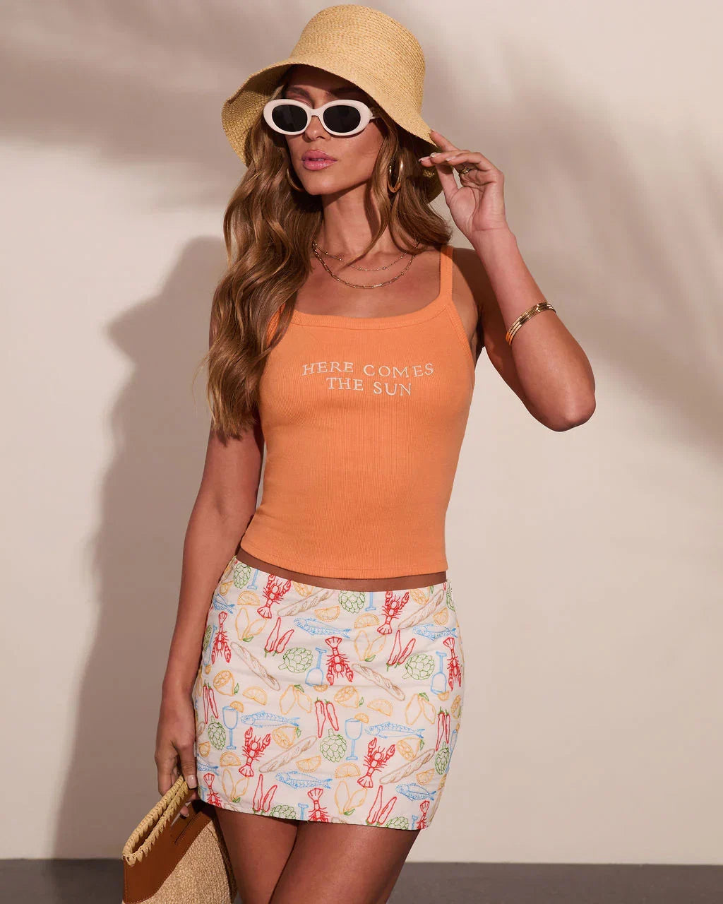 Delana Embroidered Novelty Mini Skirt