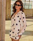 Sweet Spot Polka Dot Button Down Top