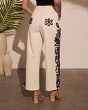 Emmerson Embroidery Wide Leg Denim