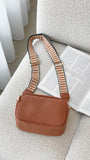 Bella Striped Webbing Camera Bag Tan