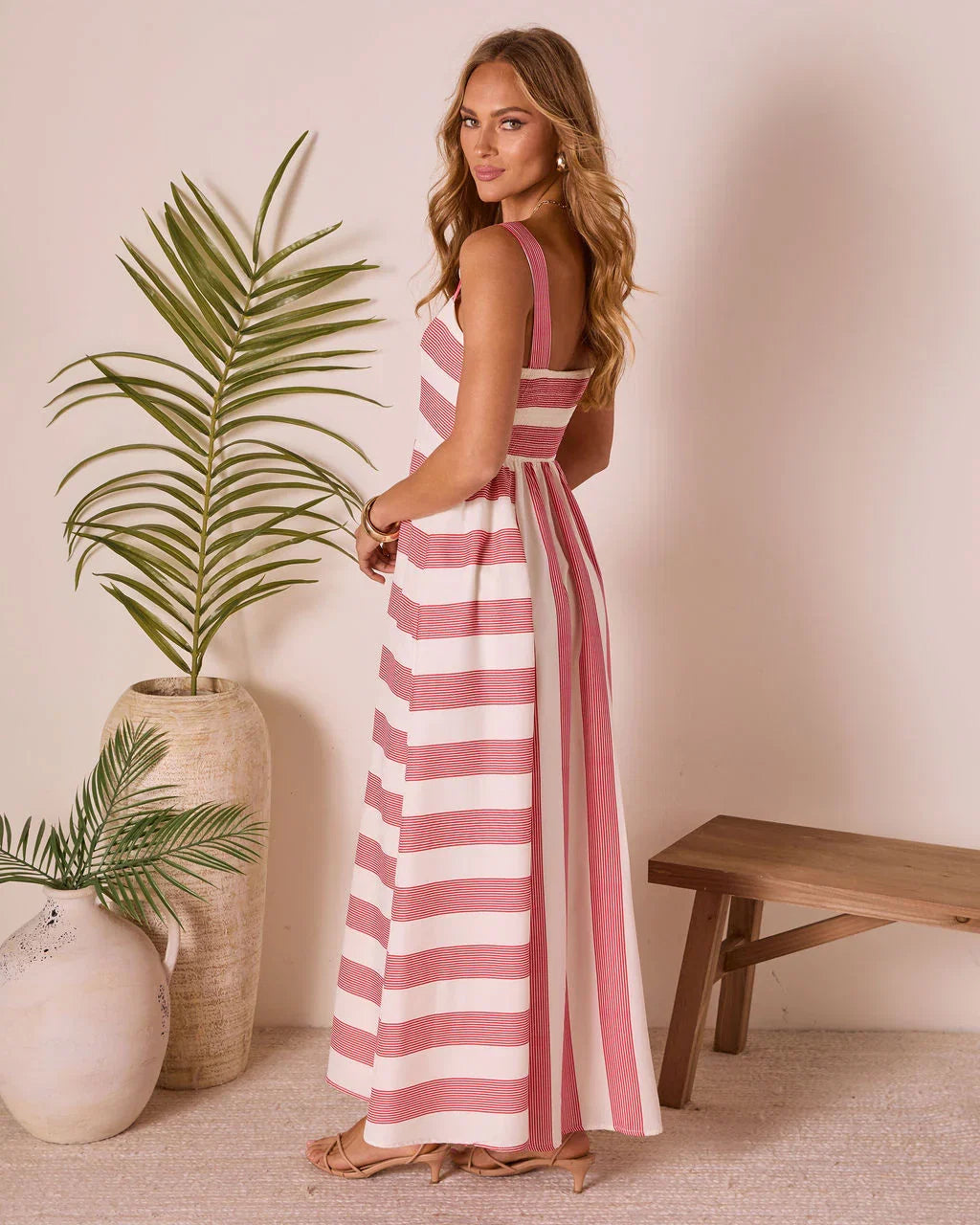 Everen Striped Maxi Dress