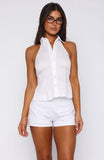 Cant Give You Up Halter Top White