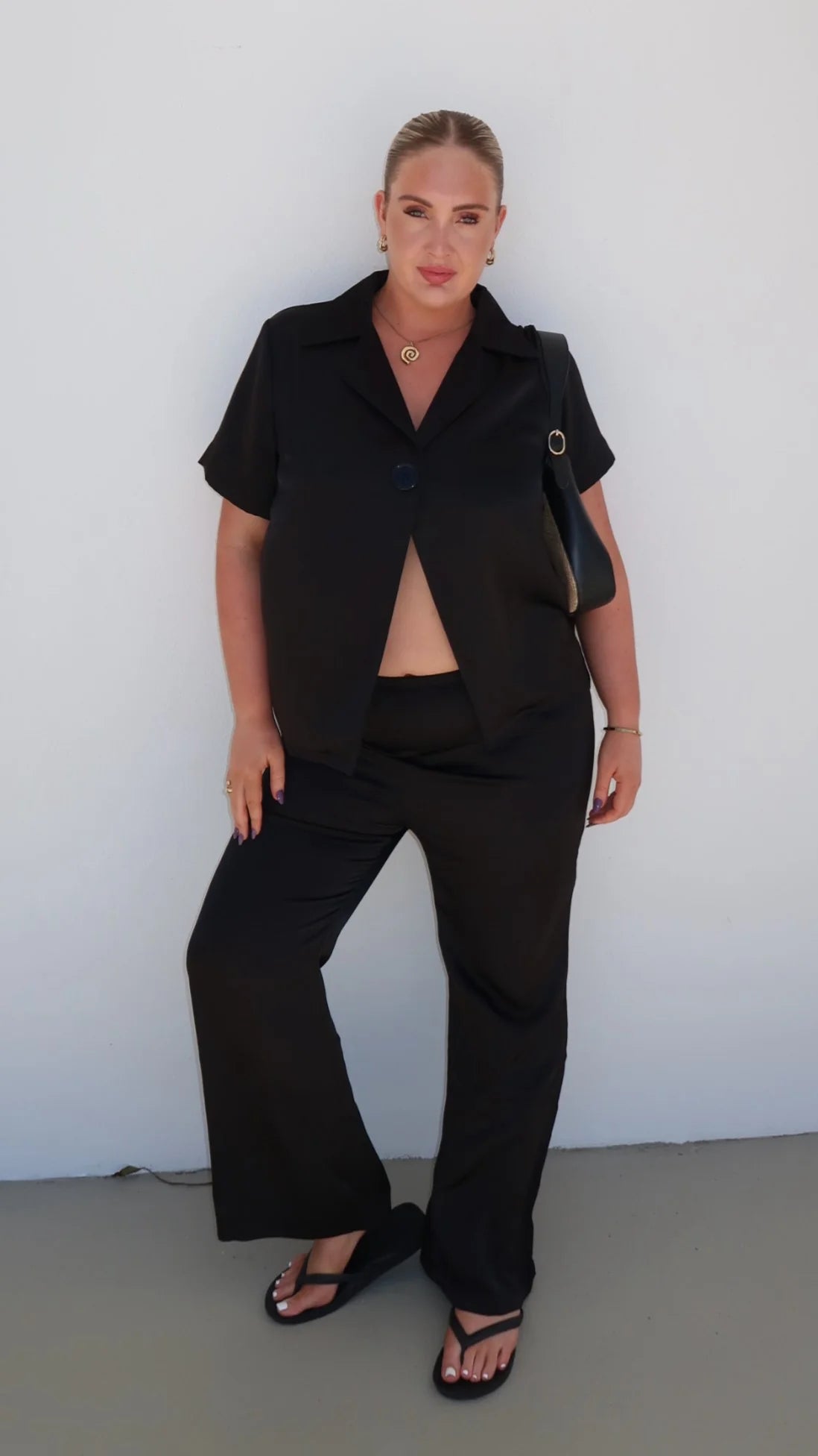 Imogen Button Shirt Black